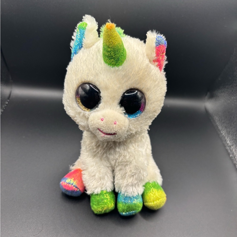 Ty Stuffed Unicorn with Rainbow Accents
